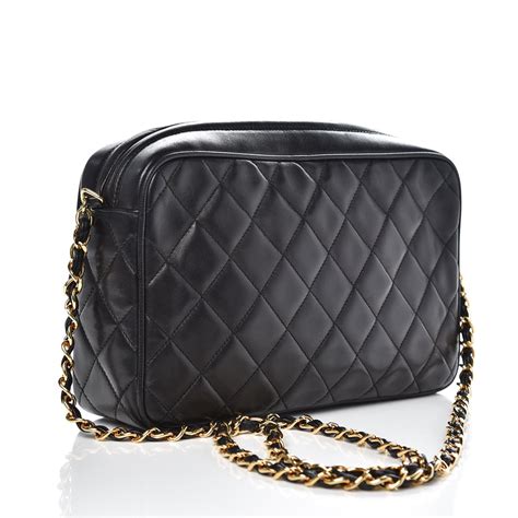 chanel black corner flap camera case|Chanel Lambskin Quilted Tassel Flap Camera Case Black.